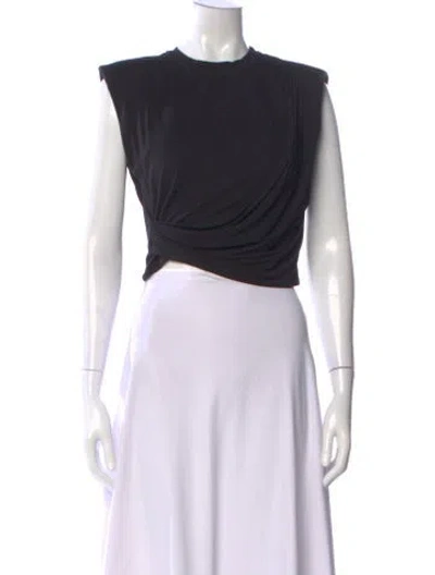Pre-owned Simkhai Crew Neck Sleeveless Crop Top In Blue