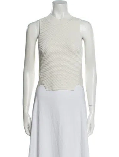 Pre-owned Simkhai Crew Neck Sleeveless Crop Top In Neutral