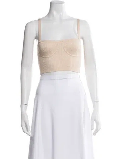 Pre-owned Simkhai Crew Neck Sleeveless Crop Top In Neutral