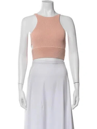 Pre-owned Simkhai Crew Neck Sleeveless Crop Top In Neutral