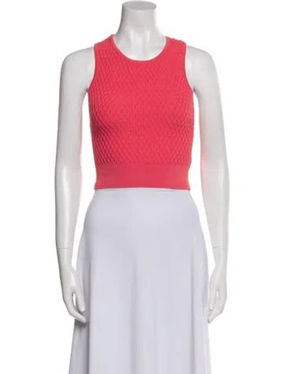 Pre-owned Simkhai Crew Neck Sleeveless Crop Top In Pink