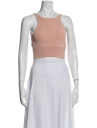 Pre-owned Simkhai Crew Neck Sleeveless Crop Top In Pink