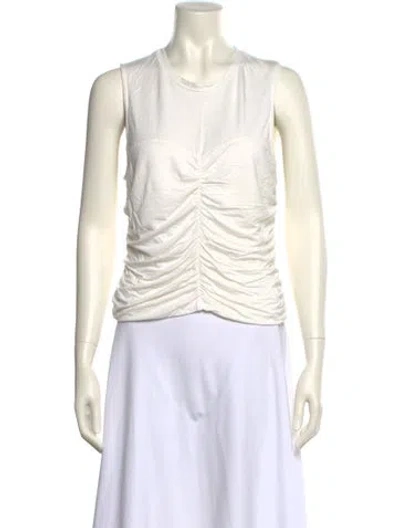 Pre-owned Simkhai Crew Neck Sleeveless Crop Top In White