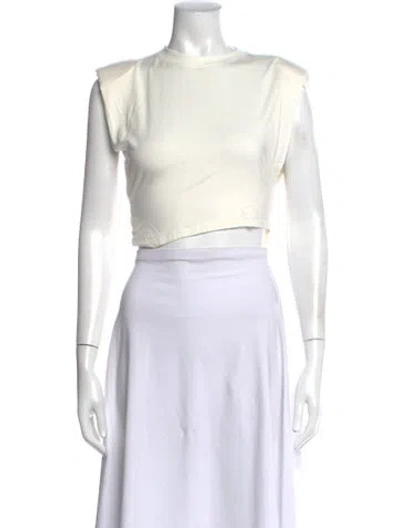 Pre-owned Simkhai Crew Neck Sleeveless Crop Top In White