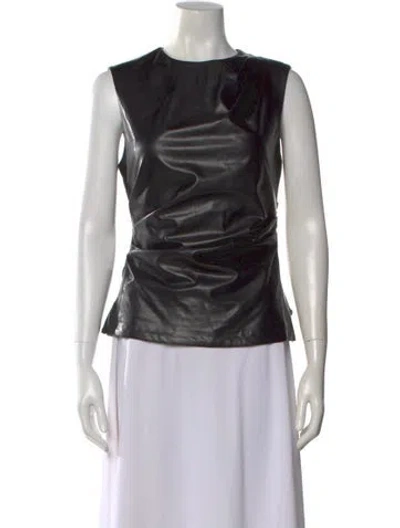 Pre-owned Simkhai Crew Neck Sleeveless Top In Black