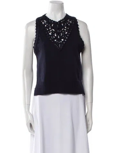 Pre-owned Simkhai Crew Neck Sleeveless Top In Blue