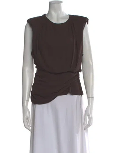 Pre-owned Simkhai Crew Neck Sleeveless Top In Brown