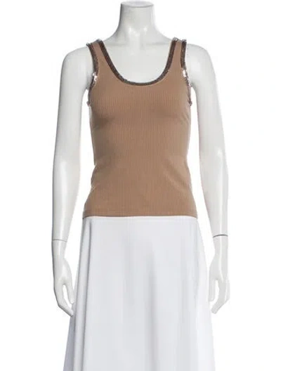 Pre-owned Simkhai Crew Neck Sleeveless Top In Neutral