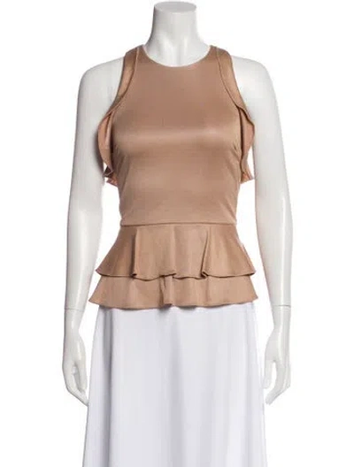 Pre-owned Simkhai Crew Neck Sleeveless Top In Neutral