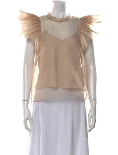 Pre-owned Simkhai Crew Neck Sleeveless Top In Neutral