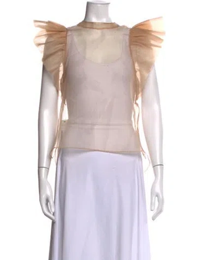 Pre-owned Simkhai Crew Neck Sleeveless Top In Neutral
