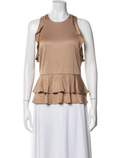 Pre-owned Simkhai Crew Neck Sleeveless Top In Neutral