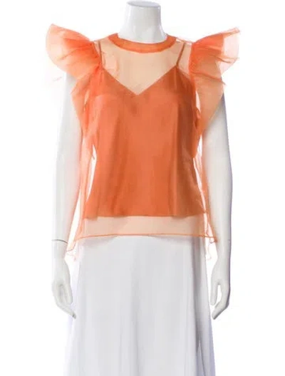 Pre-owned Simkhai Crew Neck Sleeveless Top In Orange