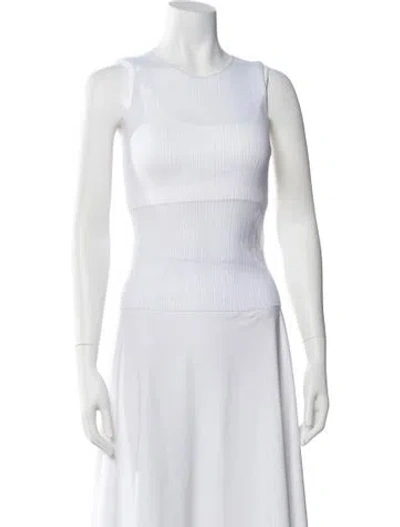 Pre-owned Simkhai Crew Neck Sleeveless Top In White