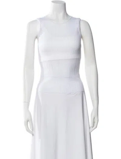 Pre-owned Simkhai Crew Neck Sleeveless Top In White