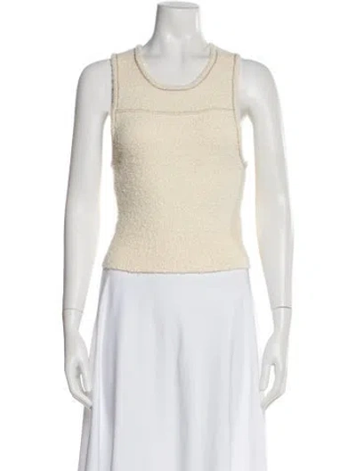 Pre-owned Simkhai Crew Neck Sleeveless Top In White