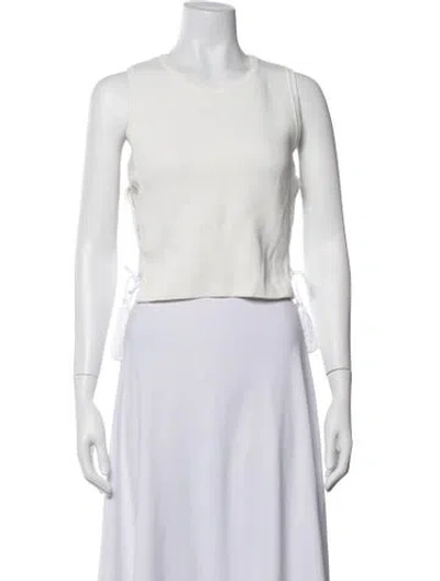 Pre-owned Simkhai Crew Neck Sleeveless Top In White