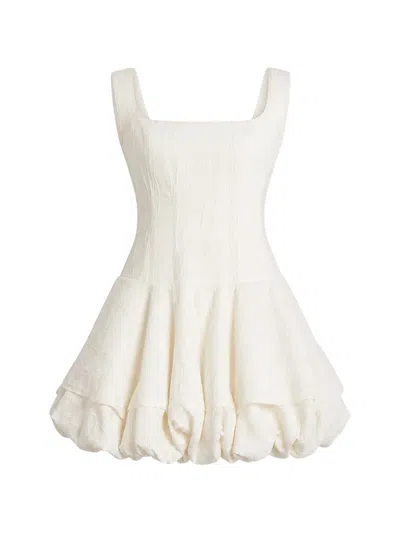 Simkhai Elektra Pleated Stretch-knit Mini Dress In White