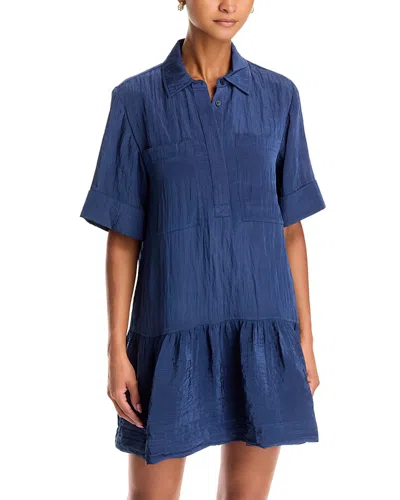 Simkhai Cris Mini Shirt Dress In Blue