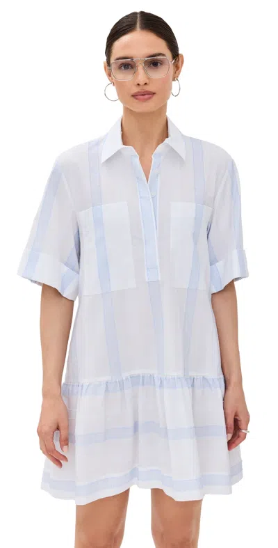 Simkhai Cris Shirt Dress Blue Stripe Multi
