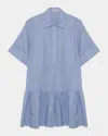 Simkhai Cris Mini Shirt Dress In Blue Hydrangea Stripe