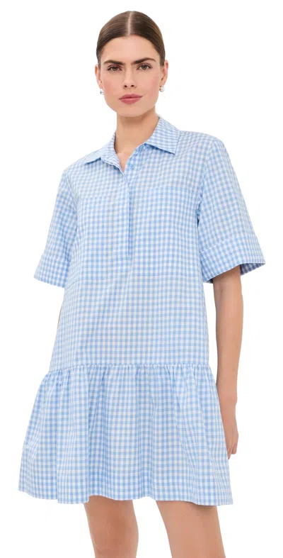 Simkhai Criss Mini Dress Cloud Gingham In Blue