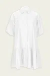 Simkhai Crissy Puff-sleeve Cotton Poplin Mini Shirtdress