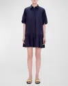 Simkhai Crissy Puff-sleeve Cotton Poplin Mini Shirtdress In Multi
