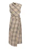 Simkhai Crofton Linen Midi Dress In Gray