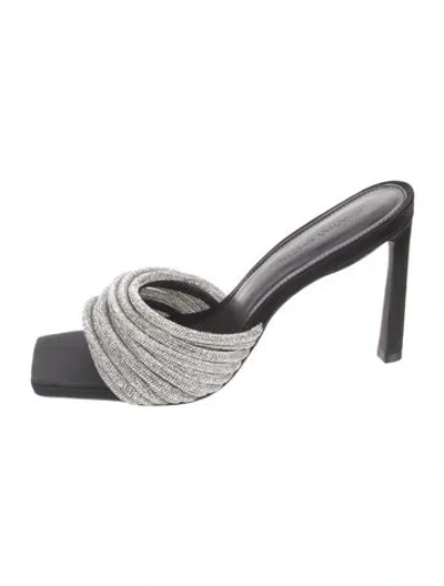 Pre-owned Simkhai Crystal Crystal Embellishments Sandals In Black