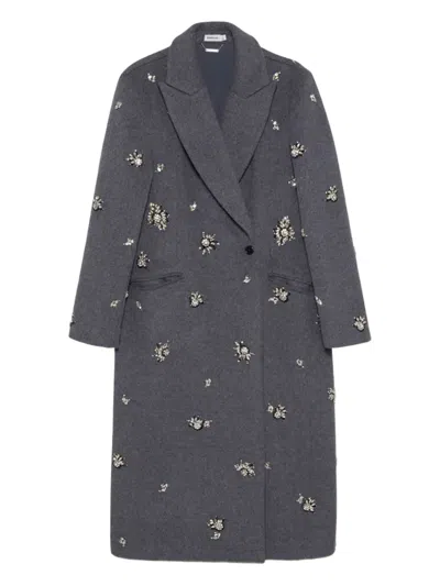 SIMKHAI CRYSTAL-EMBELLISHED DOUBLE-BREASTED COAT