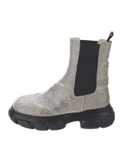 Pre-owned Simkhai Crystal Patterned Chelsea Boots In Black