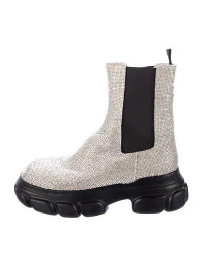 Pre-owned Simkhai Crystal Patterned Chelsea Boots In Black