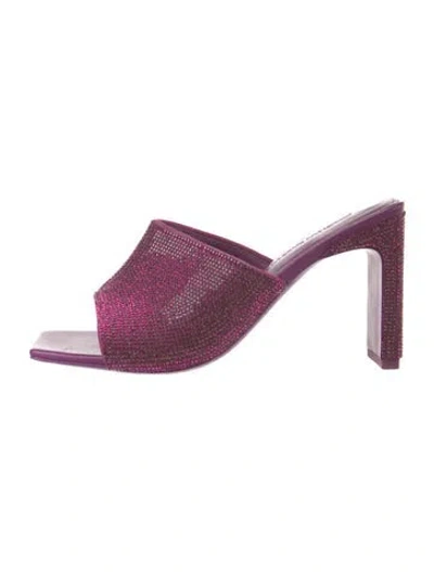 Pre-owned Simkhai Crystal Patterned Slides In Purple