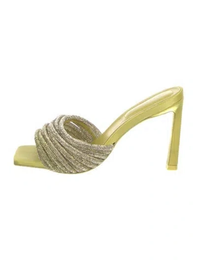 Pre-owned Simkhai Crystal Slides In Yellow