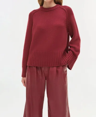 Simkhai Curtis Crewneck Sweater In Cranberry In Pink