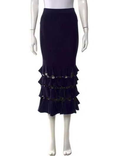 Pre-owned Simkhai Cutout Accent Midi Length Skirt In Black