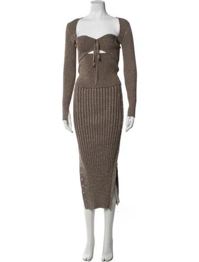 Pre-owned Simkhai Cutout Accent Skirt Set W/ Tags In Neutrals