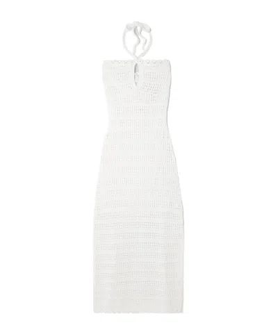 Simkhai Cutout Crocheted Cotton-blend Halterneck Maxi Dress In White
