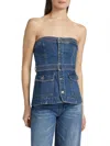 Simkhai Cyan Belted Bustier Top In Marine Wash In Blue