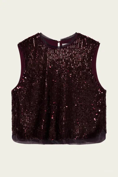Simkhai Cydia Embellished Top In Fig In Brown