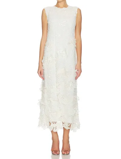 Simkhai Dahlia Lace Midi Dress In White In Neutral