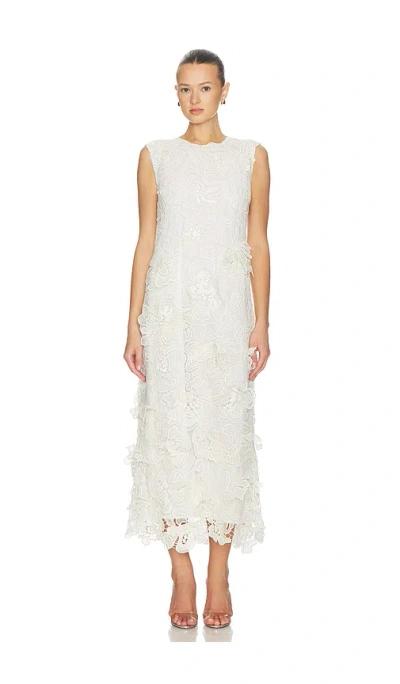 Simkhai Dahlia Lace Midi Dress In White