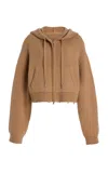 Simkhai Dakota Cropped Wool Hoodie In Tan
