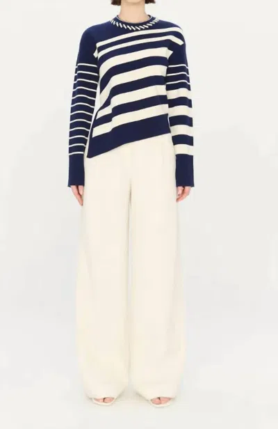Simkhai Dale Pullover Sweater In Midnight Stripe In Blue