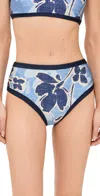 Simkhai Dallia High Waist Bottoms Blue Hydrangea Floral In Blue Hydrangea Floral