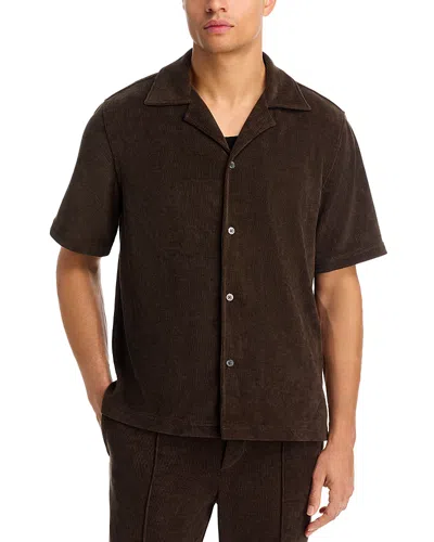 Simkhai Dane Short Sleeve Shirt In Brown