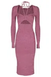 Simkhai Danika Fitted Midi Dress With Sweetheart Neckline In Pink
