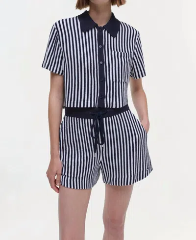 Simkhai Danita Drawstring Shorts In Midnight Stripe