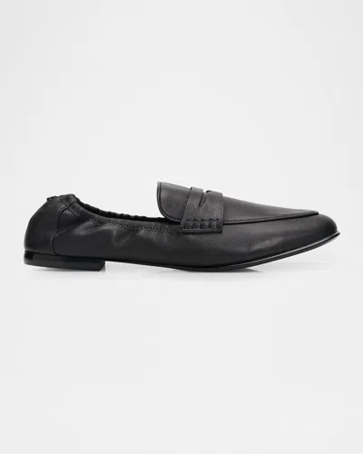 Simkhai Danna Leather Scrunched Loafers In Animal Print